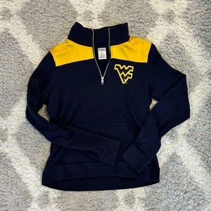 wvu victoria’s secret pink half zip